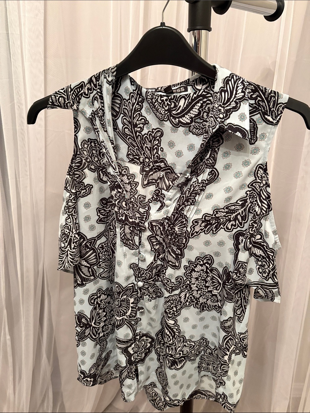 Express Blue & black Paisley Blouse